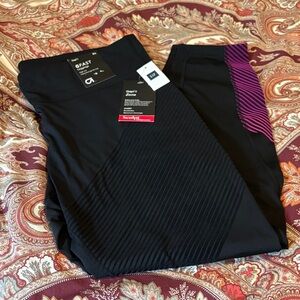 GAP Black Leggings with Purple Striped Side Panel